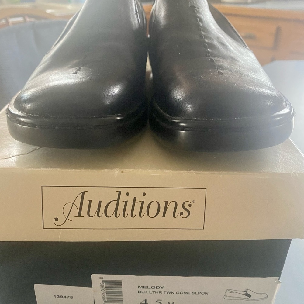 Womens Black Leather Loafers